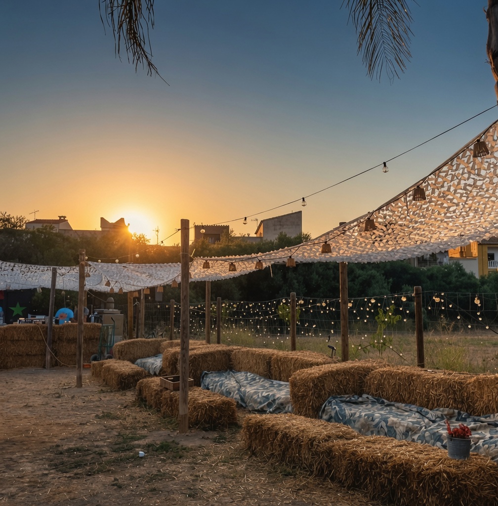 Zona de descans a Boka Market al capvespre, Costa Brava